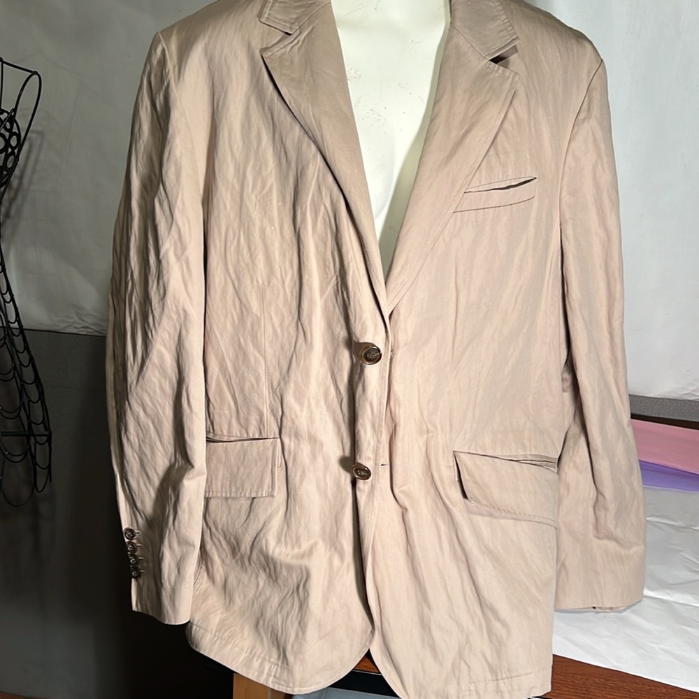 Cole Haan XL, tan DISTRESSED jacket, freshly, PRESSED oversized  povertycore